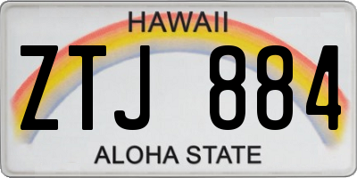 HI license plate ZTJ884