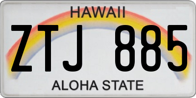 HI license plate ZTJ885