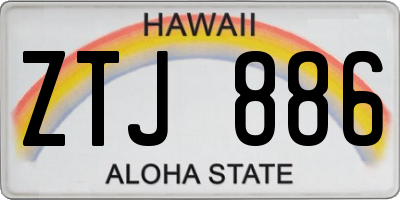 HI license plate ZTJ886