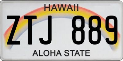 HI license plate ZTJ889