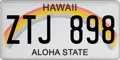 HI license plate ZTJ898