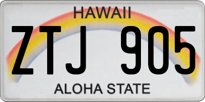 HI license plate ZTJ905