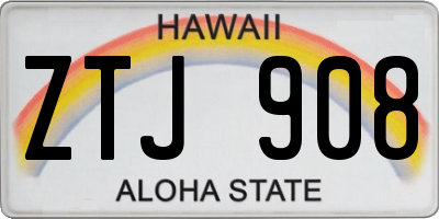 HI license plate ZTJ908