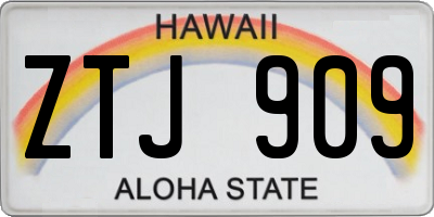 HI license plate ZTJ909