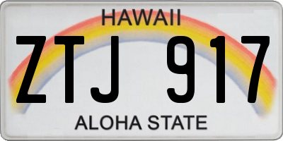 HI license plate ZTJ917