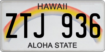 HI license plate ZTJ936