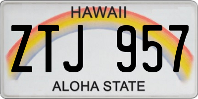 HI license plate ZTJ957