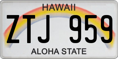 HI license plate ZTJ959