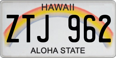 HI license plate ZTJ962