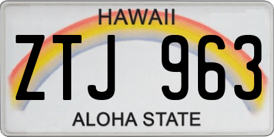 HI license plate ZTJ963