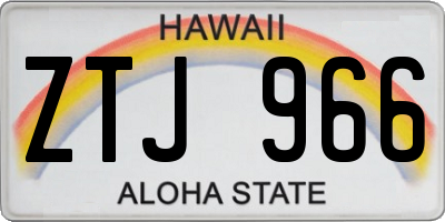 HI license plate ZTJ966