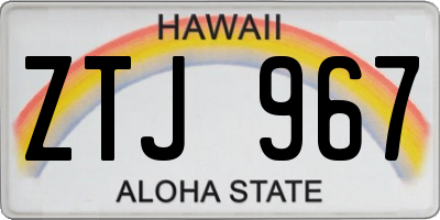 HI license plate ZTJ967