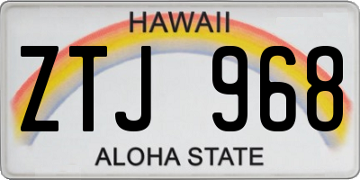 HI license plate ZTJ968