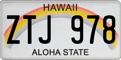 HI license plate ZTJ978