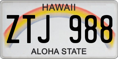 HI license plate ZTJ988