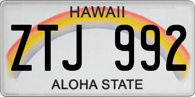 HI license plate ZTJ992