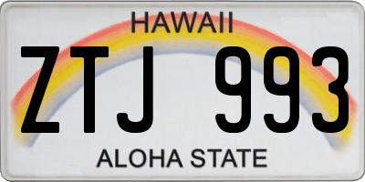 HI license plate ZTJ993