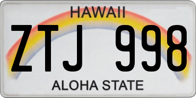 HI license plate ZTJ998