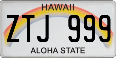 HI license plate ZTJ999