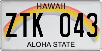 HI license plate ZTK043