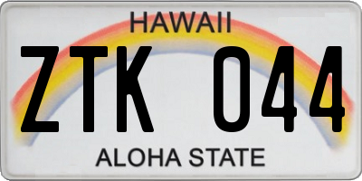 HI license plate ZTK044