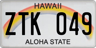 HI license plate ZTK049