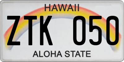 HI license plate ZTK050