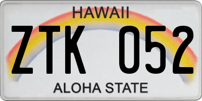 HI license plate ZTK052