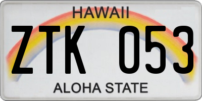 HI license plate ZTK053