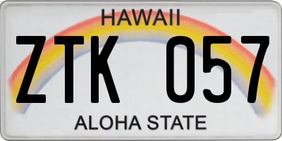 HI license plate ZTK057