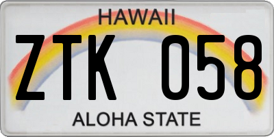 HI license plate ZTK058