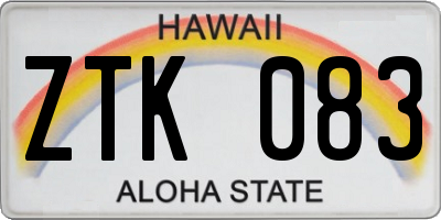 HI license plate ZTK083
