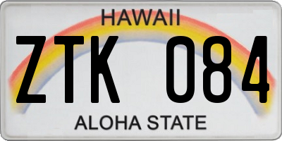 HI license plate ZTK084