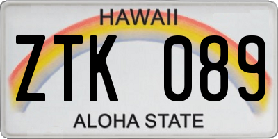 HI license plate ZTK089