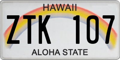 HI license plate ZTK107