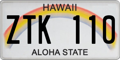 HI license plate ZTK110
