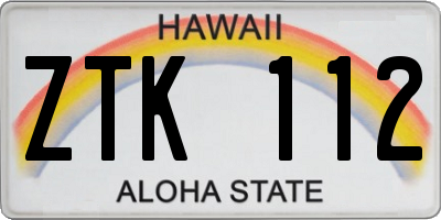 HI license plate ZTK112