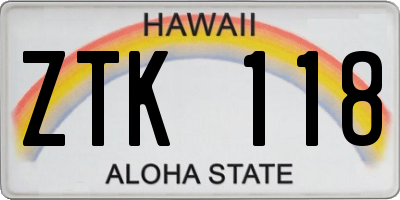 HI license plate ZTK118