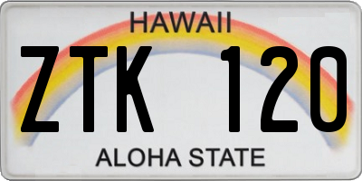 HI license plate ZTK120