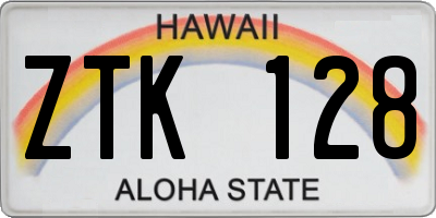HI license plate ZTK128