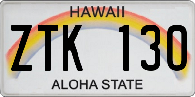 HI license plate ZTK130