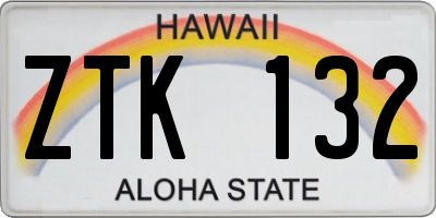 HI license plate ZTK132