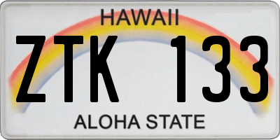 HI license plate ZTK133