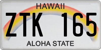 HI license plate ZTK165