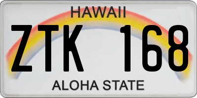 HI license plate ZTK168