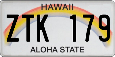 HI license plate ZTK179