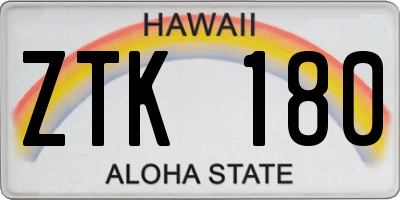 HI license plate ZTK180