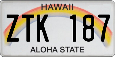 HI license plate ZTK187