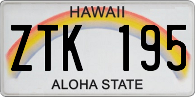 HI license plate ZTK195