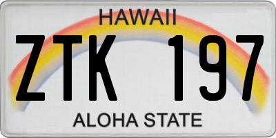 HI license plate ZTK197